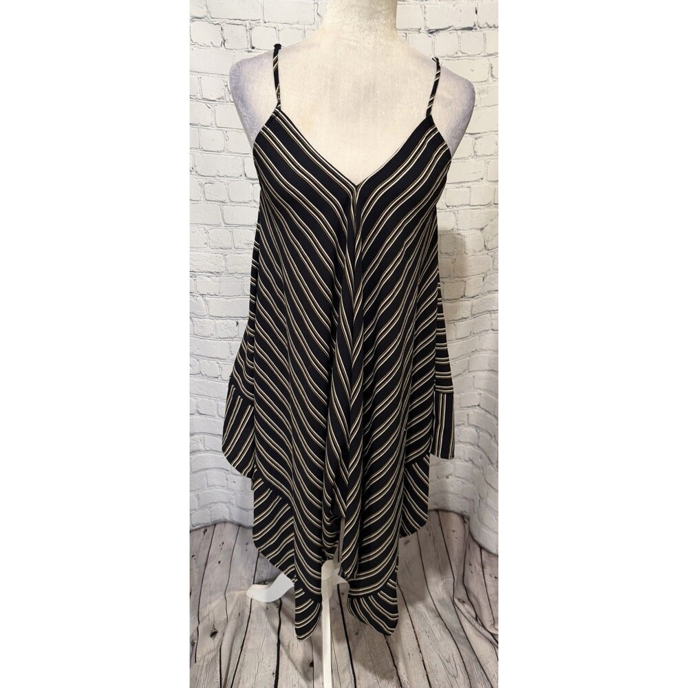 J.O.A. Striped Asymmetrical Dress in Navy Blue Size XS